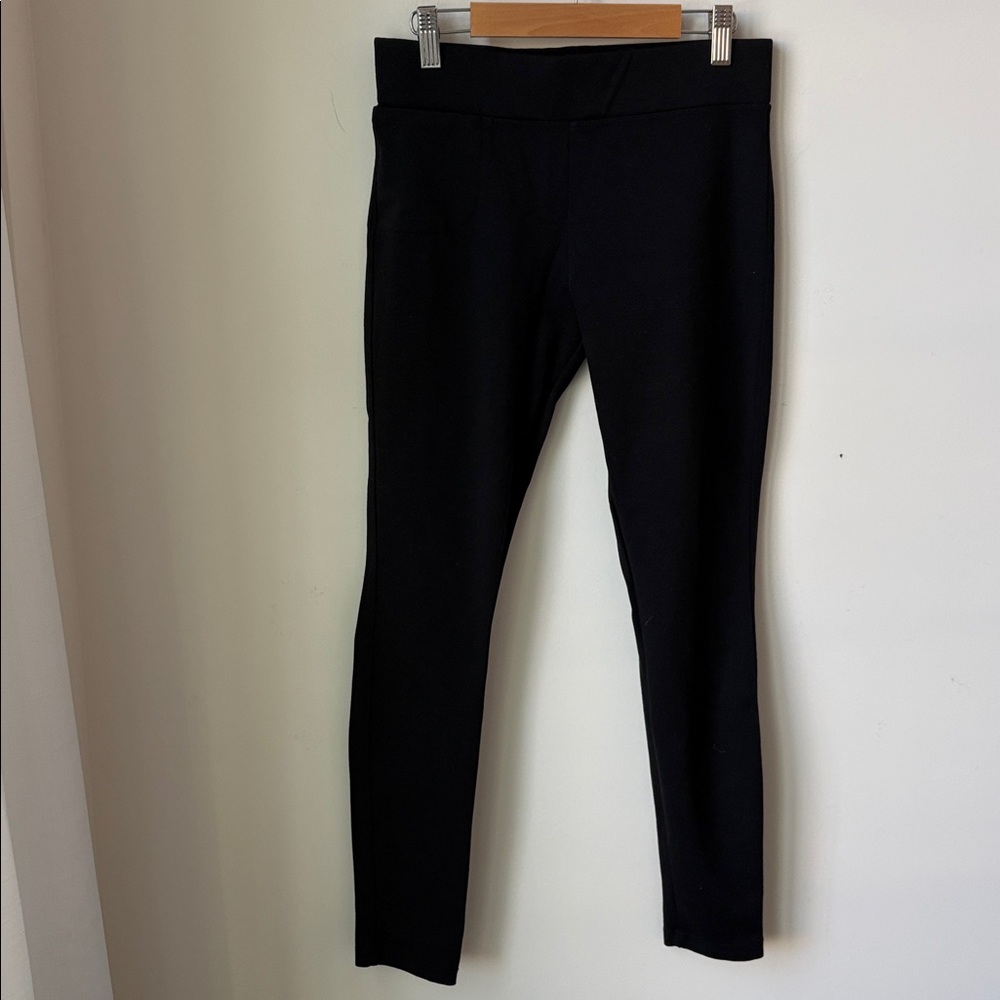 American Giant Ponte Slim Pants Black Pull On Elastic Waist Office Casual Size 4